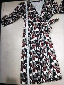 Patterned Wrap Dress