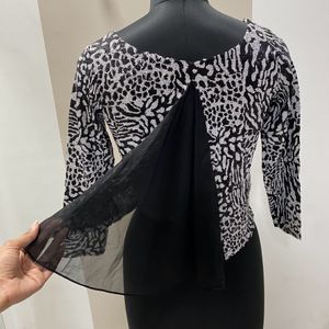 Black &amp; White Sequin Top