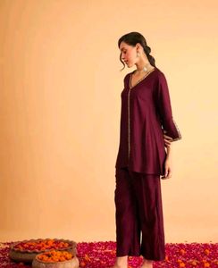 Maroon Kurta Set