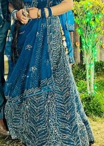 Blue Embroidered Lehenga Choli