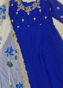 Royal Blue Embroidered Kurta Set