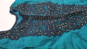 Ethnic Gown In Vibrant Peacock Blue Color