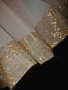 SGolden Sequinns - Embroidery Full Sleeves Gown