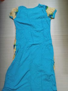 Blue Floral Print Dress