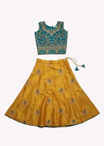 Green & Gold Lehenga Choli Set