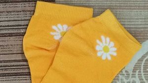 Ankle Socks with Daisy Flower Embroi