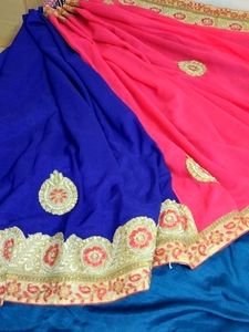 New Party Wear Saree With Blouse Pic