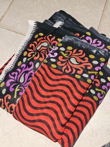 Paisley Print polyester saree multicolour