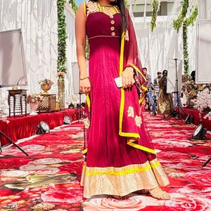 Elegant Maroon Anarkali Suit
