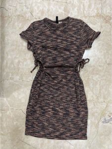 Brown Patterned Mini Dress