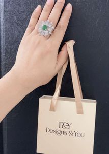 Golden Plated American Diamond Finger Ring