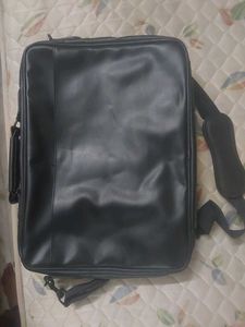 Black Laptop Leather Bag