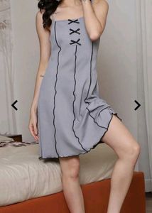 Gray Mini Slip Dress