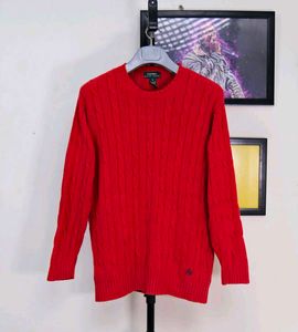 Red Cable Knit Sweater