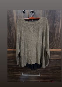 Unique Knit Sweater with Drape Detail