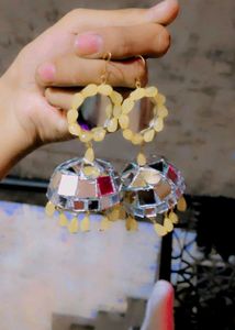 Mirror Jhumka Earrings