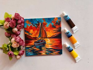 Mini Sunset Sailboat Artwork Painting