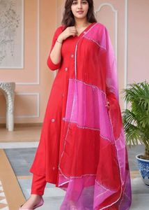 Elegant Red Kurta Set with Dupatta