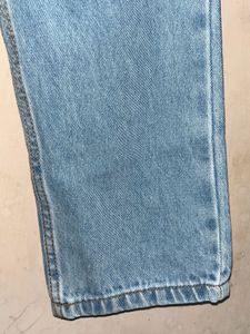 straight fit blue jeans