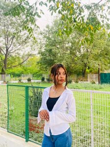 White Lace-up Corset Shirt
