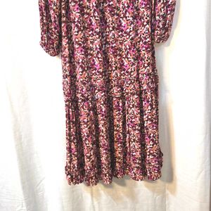 Boho Floral Print Maxi Gown