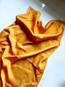 Yellow Satin Party Wear Dress