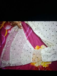 Elegant White kurta sharara