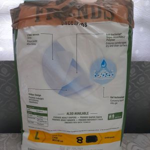 Friends Underpads, Large, 8 Pcs Of 10, Resealed Pk