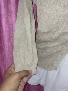 Gold Glittery 🌟 Imported Cardigan With Tag