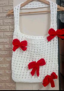 Crochet Handbag with Bows
