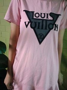Pink Louis Vuitton Inspired T-Shirt Dress