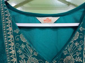 Elegant Green Velvet Kurta