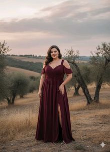 Elegant Maroon Maxi Dress