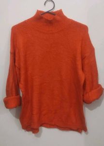 Orange Turtleneck Sweater