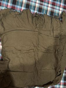 Olive Embroidered Top