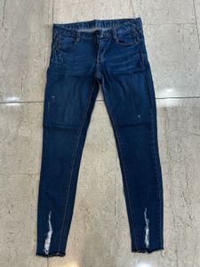 Dark Wash Distressed Skinny Jeans