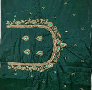 💚Green heavy bridal blouse Piece