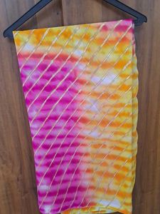 2 Lehriya Saree Combo( Pink & yellow)