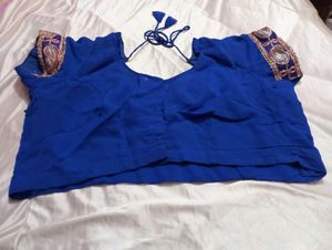 Designer Blue And Red Saree (Women)
