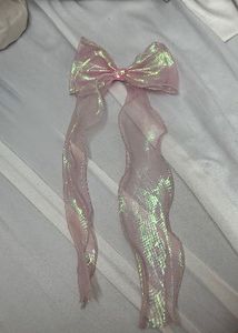 Iridescent Pink Hair Bow