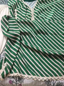 Green Striped Kaftaan Set