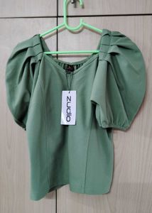 PUFF SHOULDER SEA GREEN TOP ❤️