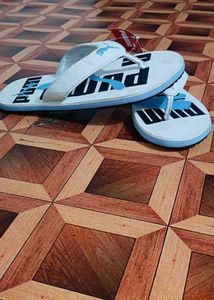 Puma White Flip Flops
