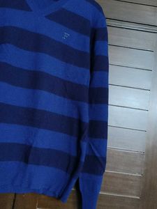 French Connection Men Striped Blue Sweater