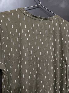 Olive Green Printed Tee