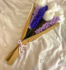 Tulip Lavender Crochet Bouquet