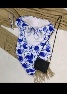 sexy Blue Tie-Dye Swimsuit