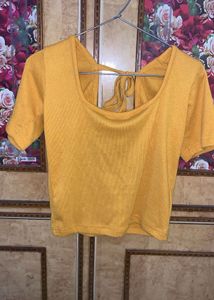 Ribbed Tie-Back Crop Top