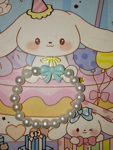 Pearl Bracelet with Pink Bow