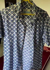 Cotton Slim Fit Printed Half Shirt